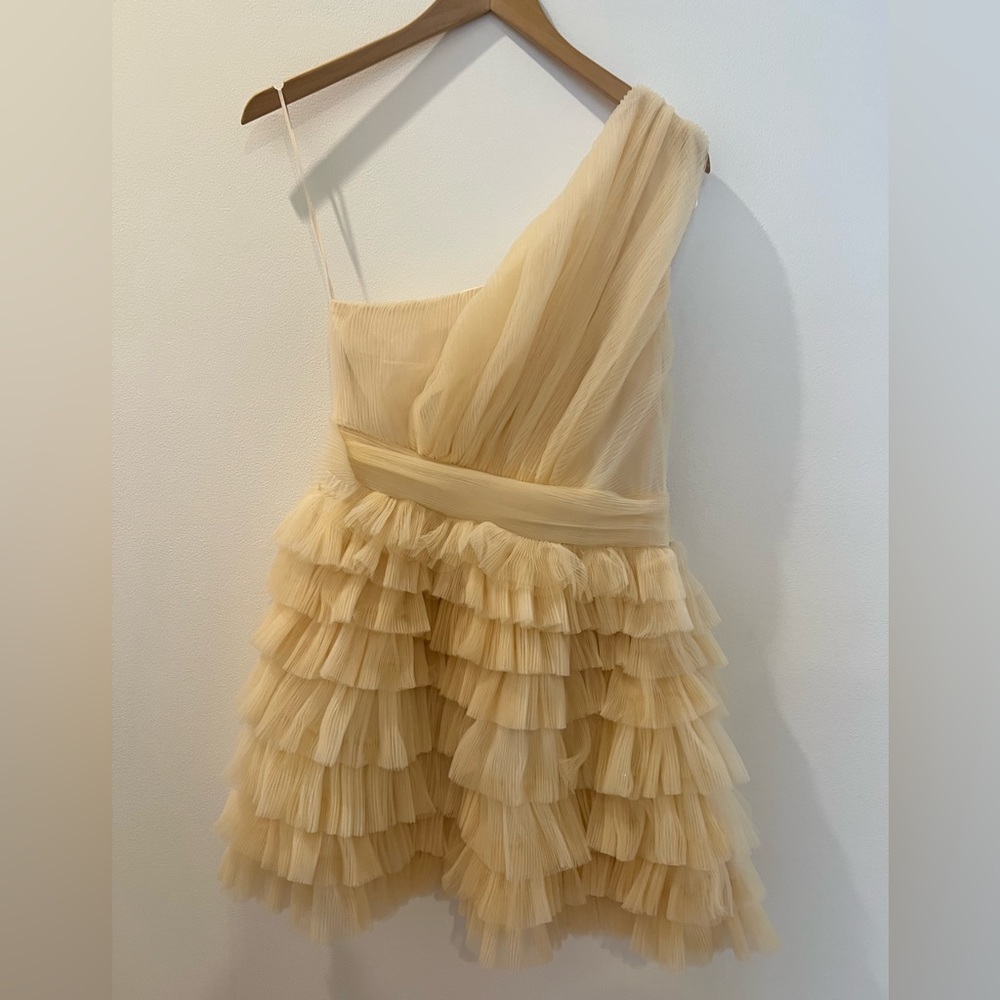 One Shoulder Tiered Tulle Mini Dress size XS